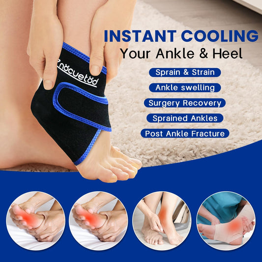 Ankle Ice Pack Wrap Reusable Gel Cold Compression for Foot Discomfort