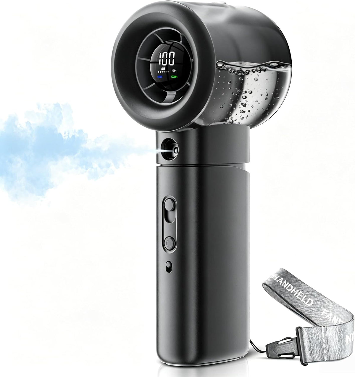 Portable Handheld Misting Fan USB Rechargeable with LED Display