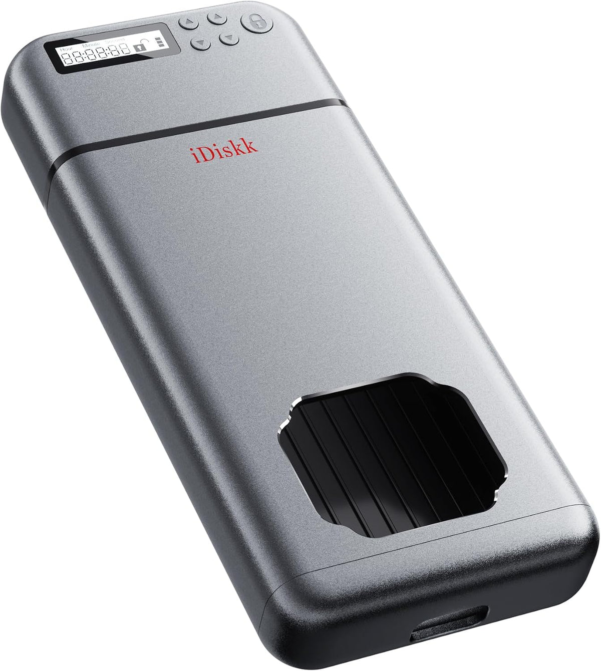iDiskk Silver Metal Timed Phone Lock Box, Self-Control Timer Locker