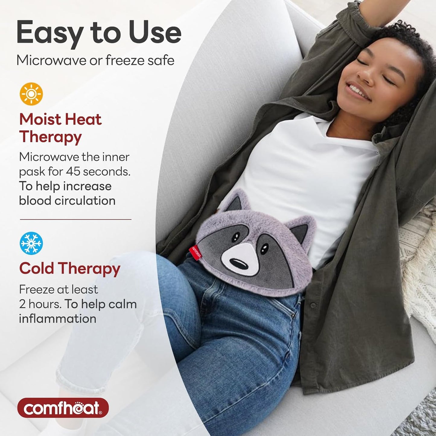 Microwave Unscented Heating Pad for Pain Relief, Moist Heat Pack Hot Compress for Period Cramps, Shoulder, Muscles, Cute Cloud Plush Heating Pad, Gift for Girl Women, with Washable Cover