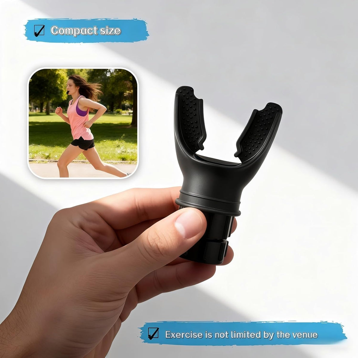 Adjustable Resistance Portable Lung Breathing Trainer | Premium Food-Grade Silicone Breath Exercise Device for Athletes, Runners & Home Fitness | Improve Respiratory Endurance & Core Strength