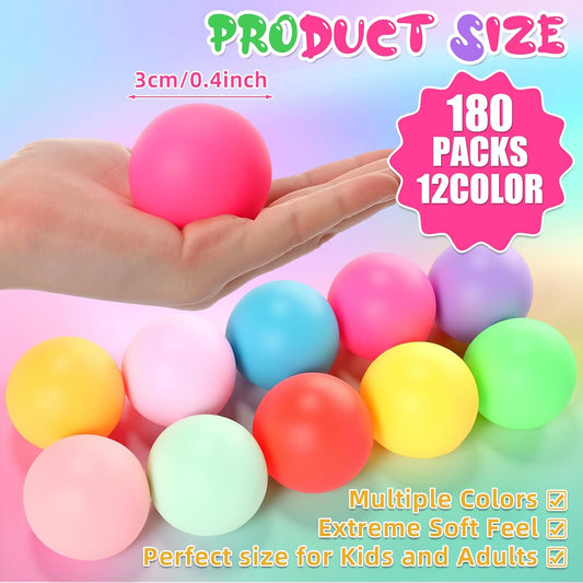 180 Pcs Slow Rising Stress Ball Bulk for Adults, Stretchy Fidget Squeeze Stress Balls Sensory for Anxiety Relief Hand Therapy Party Birthday Prize Box (Sphere)