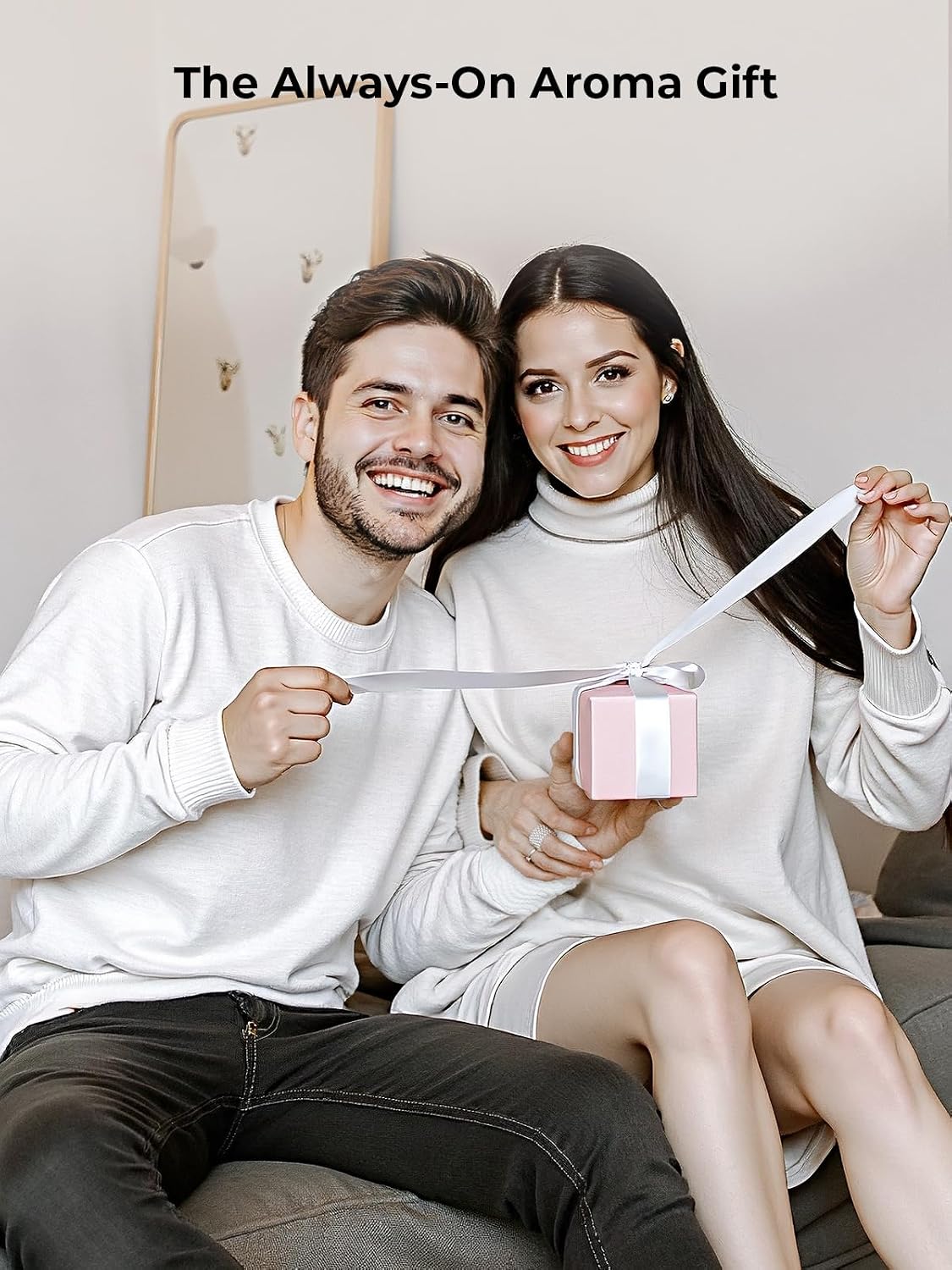 Waterless Essential Oil Diffuser: 𝟗 𝐂𝐨𝐥𝐨𝐫𝐬 𝐋𝐄𝐃 Scent Diffuser for Home&Car&Office - Portable Diffuser with 48H Battery, 4 Timers & 3 Mist Levels, Carbon Black