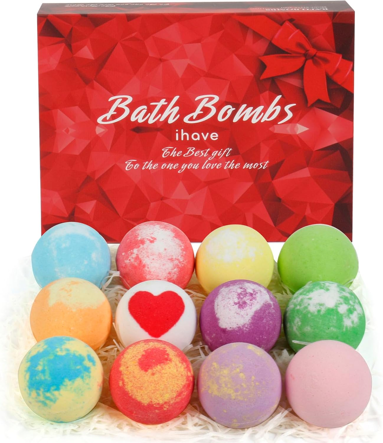 iHave Bath Bombs for Kids,12 Pack Gift Set Bubble Bath Spa Gifts for Women