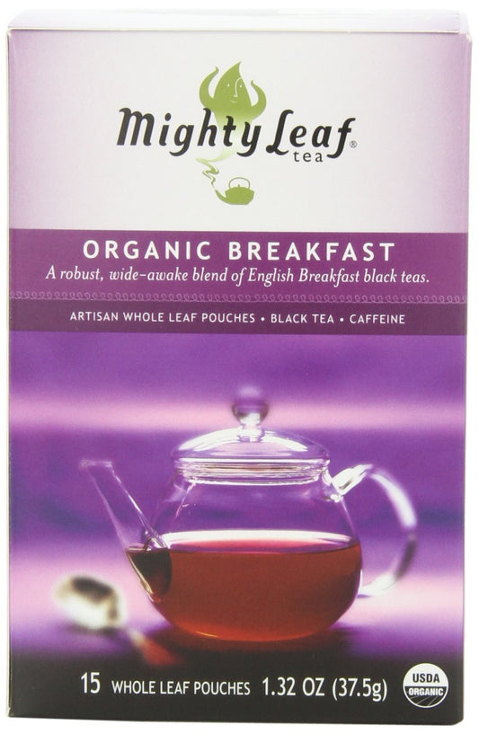Mighty Leaf Breakfast Black Tea - Premium Caffeinated Black Tea 45 Pouches