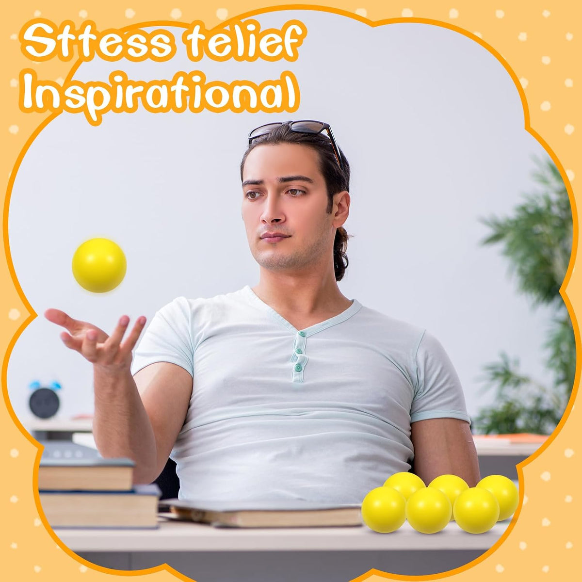 24 Pcs White Foam Stress Ball Squeeze Stress Relief Balls for Kids and Adults Hand Exercise Sensory Relief Toys for Anxiety ADHD Autism (White)