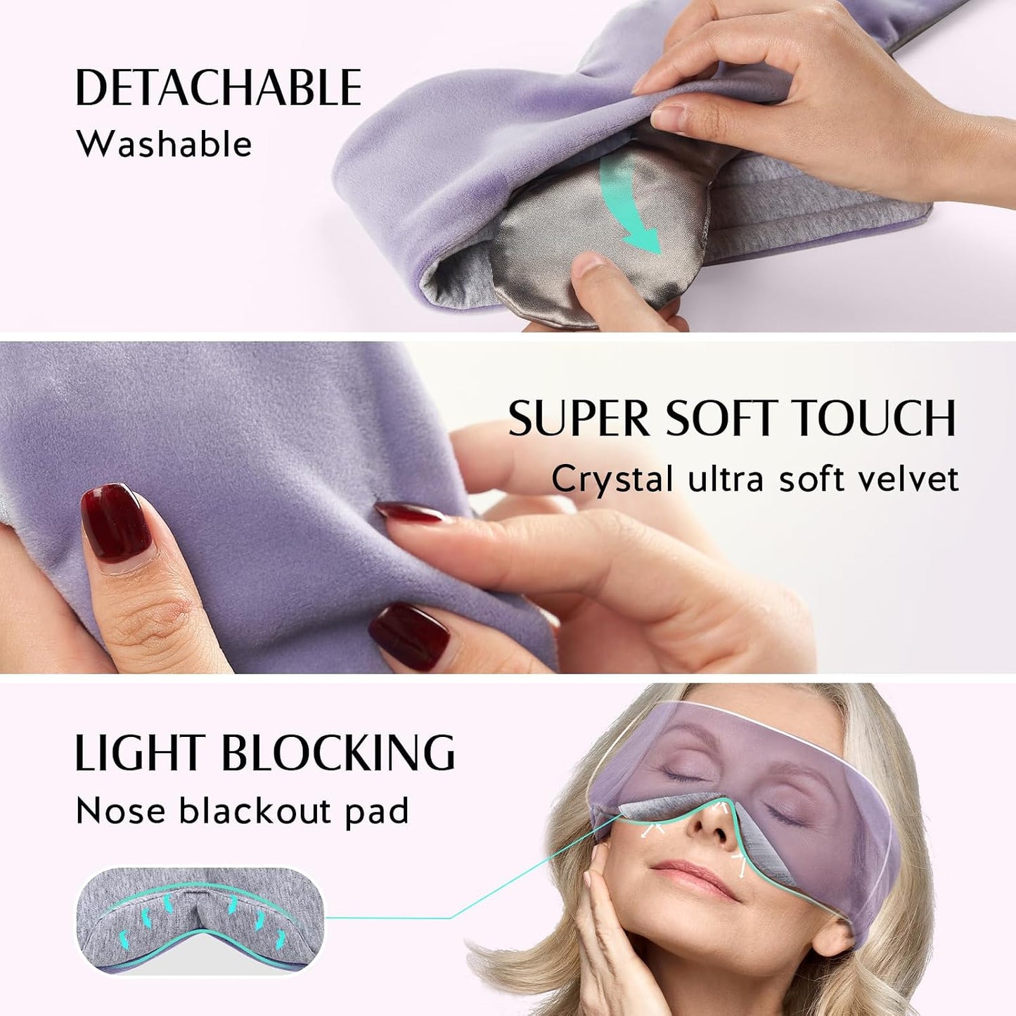 YFONG Heated Eye Mask, Warm Eye Compress Mask for Dry Eyes, USB Electric Heating Pad with Temperature & Timer Control, Dry Sleep Mask for Relax & Reduce Strain Dark Circle Stye Treatment, Blue