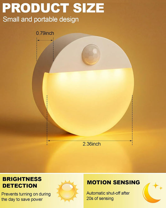 VIHOSE Motion Sensor Stair Light for Indoor, Battery Operated Closet Lights, LED Stick on Night Lamp, Sensor Motion Activated Lamp for Step Cabinet Hallway Bedroom Kitchen Bathroom