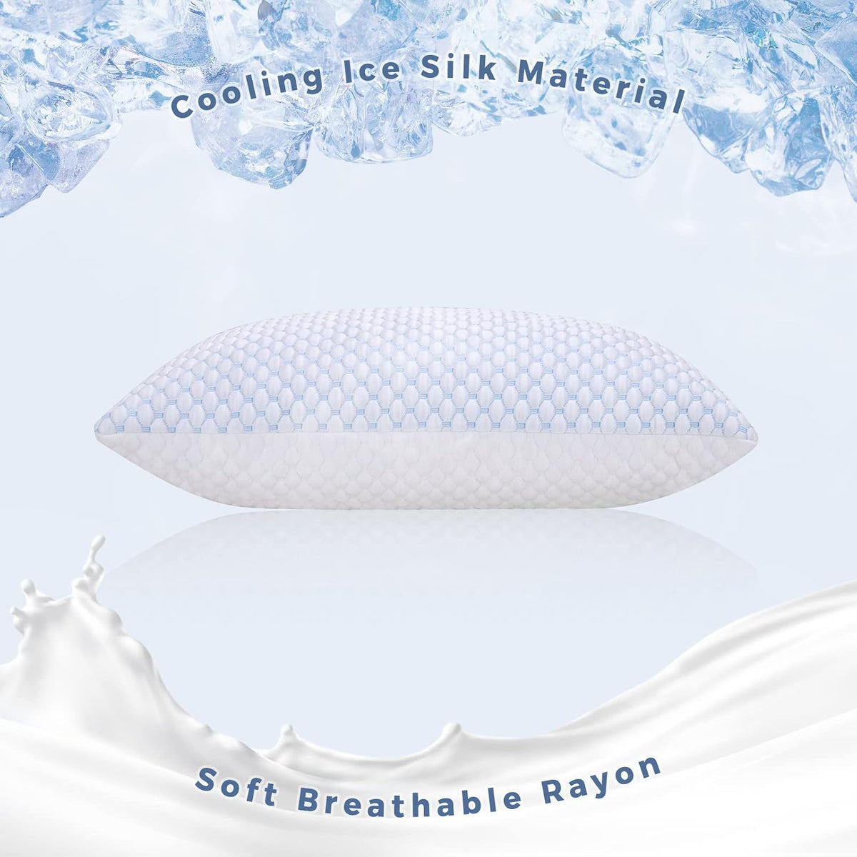OSBED Shredded Memory Foam Pillows Queen Size Set of 2