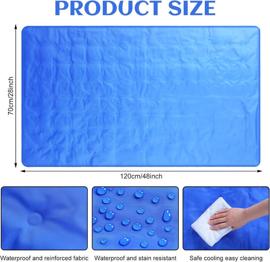 Drydiet Cooling Pad Mat for Bed Cooling Mattress Pad Gel for Sleep, Summer Hot Flashes, Adult, Pets, No Water or Electricity Required(Plain,48 x 28 Inch,Light Blue)