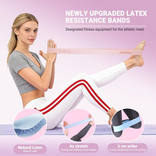 Resistance Bands for Working Out - 2/3/4 Pack Elastic Loop Exercise Band Set 15 25 35 50 lbs, Strength Training Stretching Home Gym Workout Bands for Pilates Yoga Leg Glute Arm Workout for Women Men
