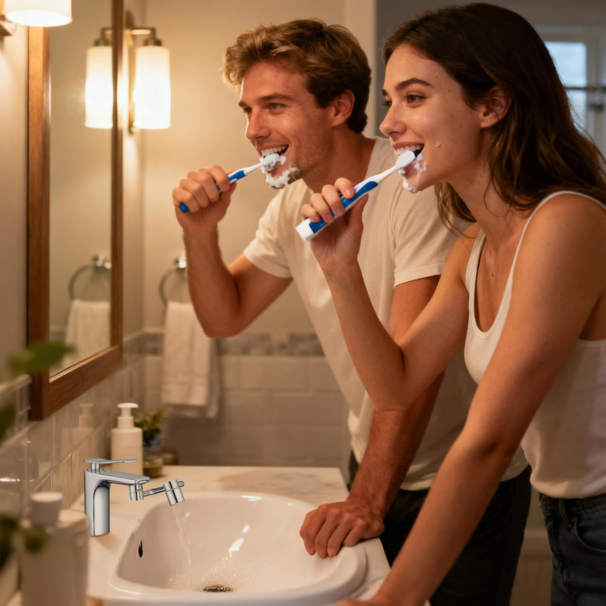 1440° Swivel Faucet Extender Rotatable Faucet Aerator Extension Sink Aerator with 2 Modes splash Guard Multi Functional Universal Mechanical Arm for Bathroom Kitchen Skin Face Eye Wash