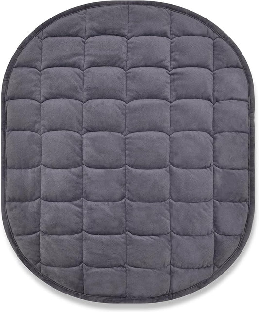 TONGDADA Weighted Lap Blanket 7lbs for Adult,Perfect for Relaxation, Lounging, Napping, Sleeping & Travel,Luxury Minky Weighted Body Blanket,Weighted Throw Blanket-Dark Grey Minky Dot, 29" x 24"
