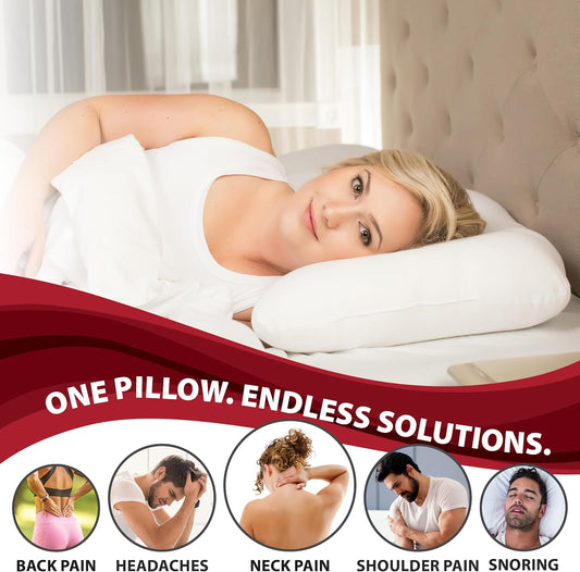 Ergonomic Cervical Pillow for Neck Pain Relief Back & Side Sleepers MID WH