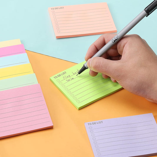Mr. Pen- to Do List Sticky Notes, 3” x 5”, 9 Pads, 360 Sheets | Lined Checklist Sticky Pads with Smooth Writing, Easy Peel-Off, Thick Paper for Planning, Office, School & Daily Tasks