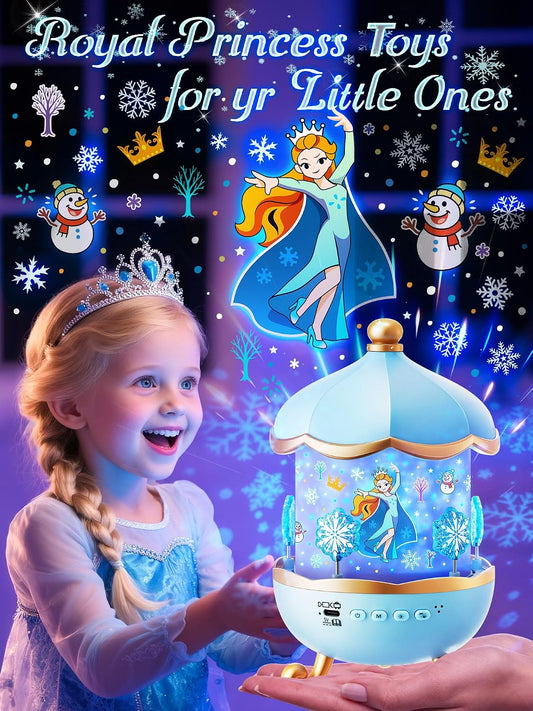 Carousel Night Light for Kids,15 Music+15 Films+315 Colors Star Projector for Kids Night Light Projector,360°+Remote+1200mah Unicorn Toys for Girls Room Decor,Autism Toys,Toddler Gifts for Girls Baby
