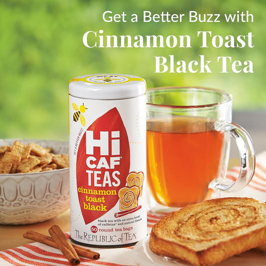 The Republic of Tea HiCAF Cinnamon Toast Black Tea, High Caffeine, 50 Count