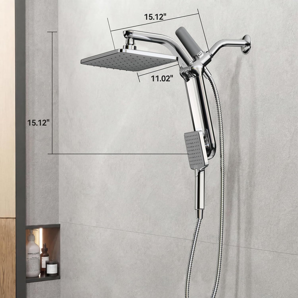 Dual Filtered Rainfall Handheld Showerhead Spray Combo with 7 Modes