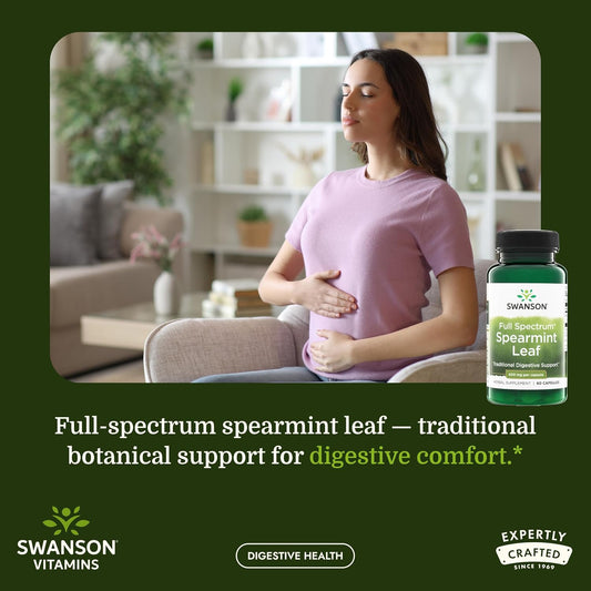 Swanson Spearmint Leaf Digestive Supplement, 400 mg (60 Capsules)