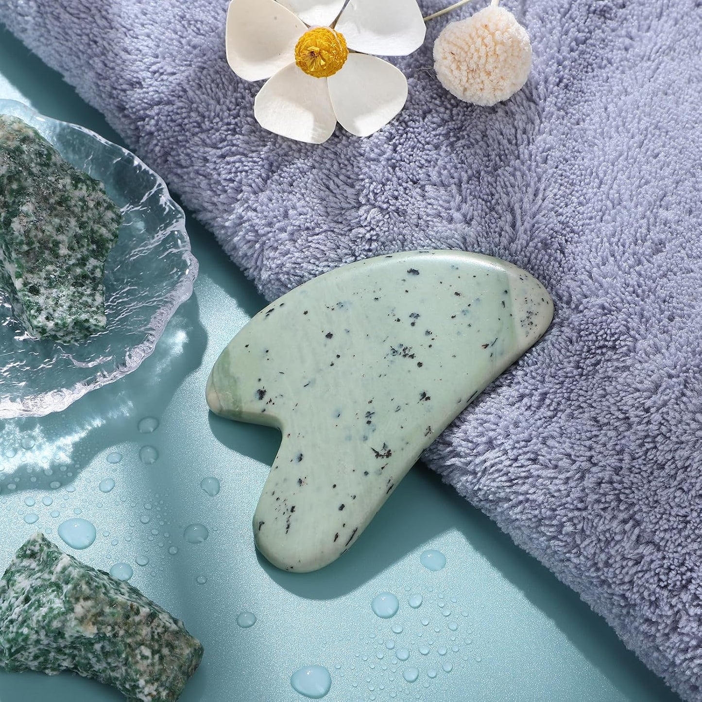 rosenice Gua Sha Facial Tools Guasha Tool Gua Sha Jade Stone Manual Massage Sticks for Jawline Sculpting and Puffiness Reducing for Face Body Tensions Reduce Festive Gifts