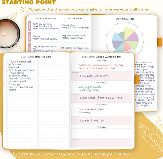 Clever Fox Self-Care Journal – Daily Reflection Notebook – Mental Health & Personal Development Planner, Meditation & Mood Log, A5 (Aquamarine)