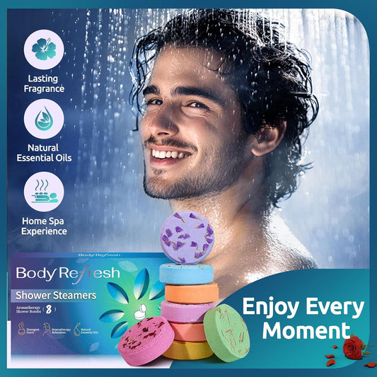 Shower Steamers Aromatherapy-8 Pack Shower Bombs with Essential Oils, Mothers Day Gifts for Mom Wife, Birthday Gifts for Women Self Care Relaxation Home SPA Teacher Appreciation Gift (Green)