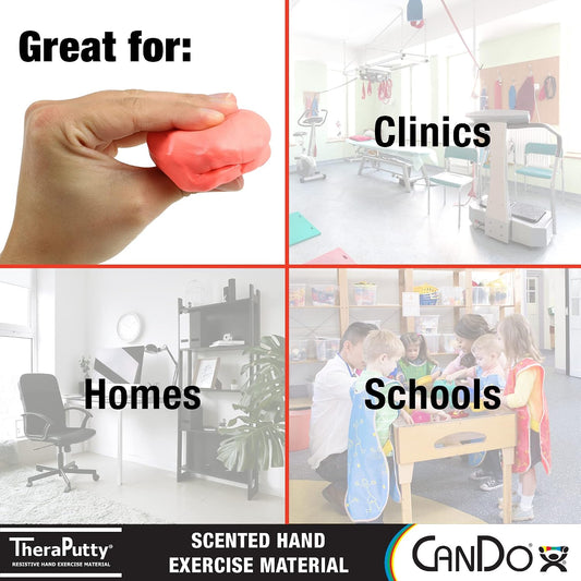 CanDo TheraPutty Scented Hand Exercise Putty for Rehabilitation, Exercises, Hand Therapy, Occupational Therapy, Cherry Red Soft 5lb