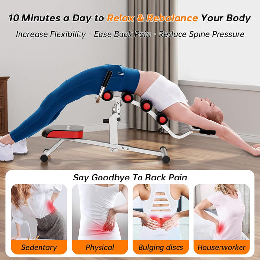 seanleecore Inversion Table for Back Pain Relief - 350lbs Capacity, Improve Posture and Spinal Health - Ideal for Home and Gym Use