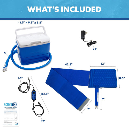 Polar Active Ice 3.0 Cold Therapy Ice Machine System with Programmable Timer, Shoulder Compression Pad, Lightweight 9 Quart Cooler Freeze Kit, Quiet Pump, Strong Cryotherapy Pain Relief Treatment