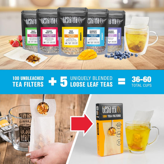 Tiesta Tea Premium Starter Loose Leaf Sampler Kit - Classic Tea Blends