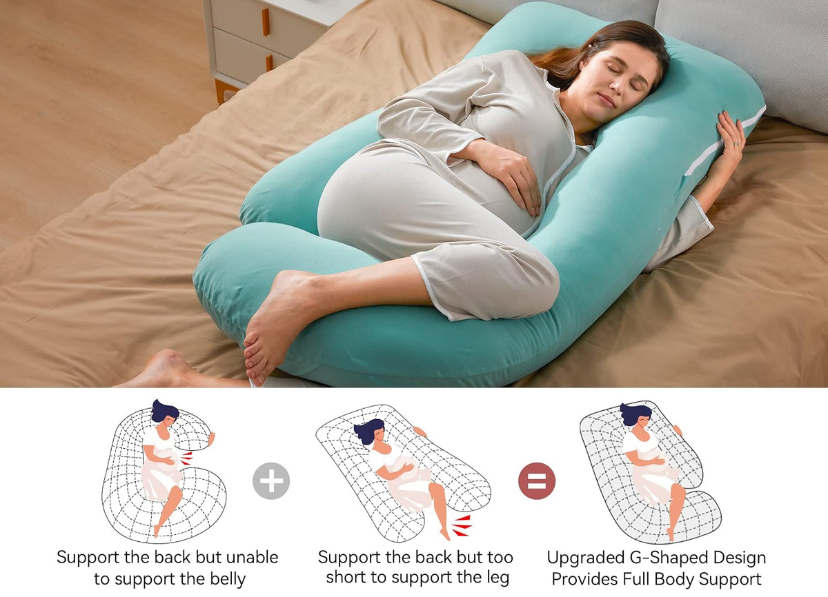 Momcozy Cooling Pregnancy Pillow - U Shaped Full Body Maternity Pillow