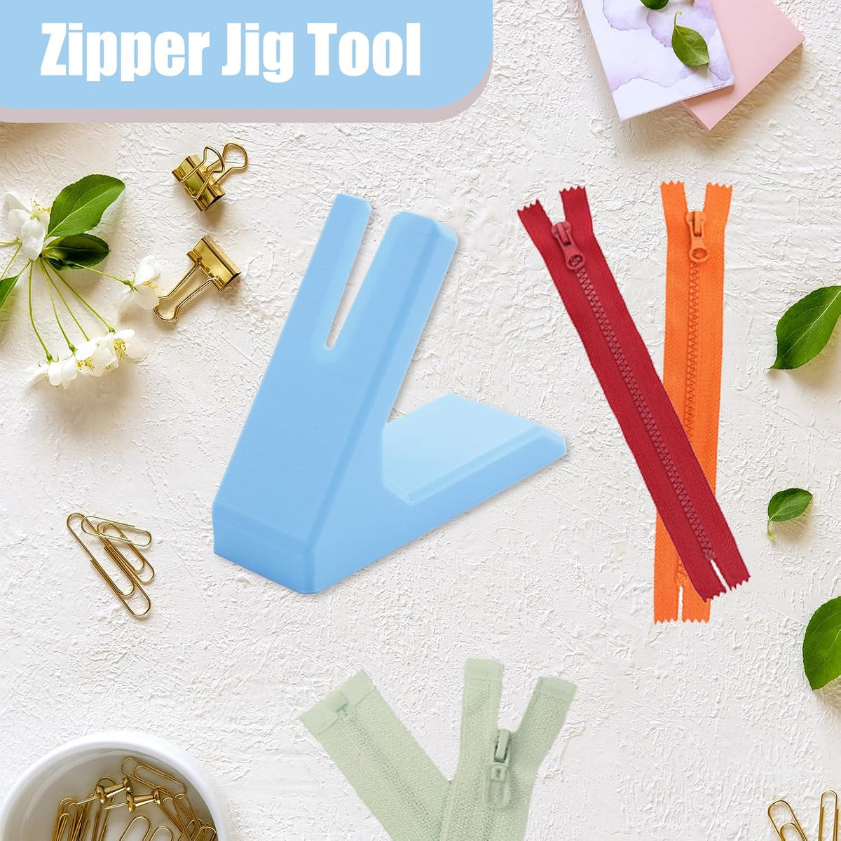 Zipper Jig Tool for Zipper Pulls,Handy Zip Fastener Jig Installing Tool Zip Sliders for Sewing Cloth Repair Pants Jeans Dresses Bags DIY Craft Accessories (Pink)