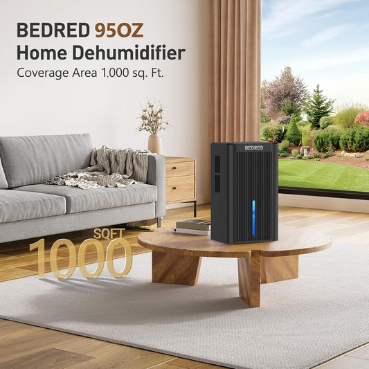 Dehumidifier, 95OZ Dehumidifier for Home 1000 Sq.Ft - Quiet with Auto Shut Off & Relaxing 7 Color Ambient Light,Ideal for Livingroom, Bedroom, Basement(Black)