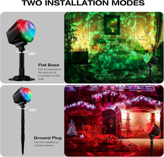 Christmas Ocean Wave Projector Light Outdoor,Halloween Water Effect Lamp
