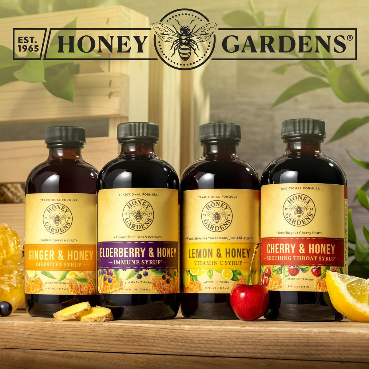 Honey Gardens Elderberry & Honey Immune Syrup, 8 fl oz