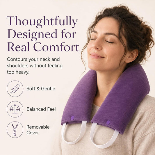 Premium Lavender Microwavable Neck Wrap Set, Heating Pad with Eye Pillow