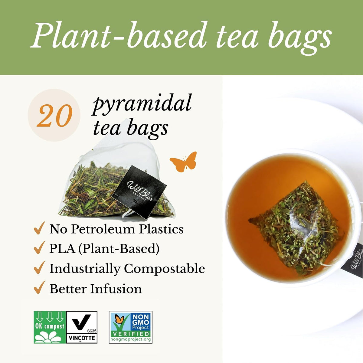 Wild Bliss Organic Wild Thyme Tea - Respiratory Support - 20 Tea Bags