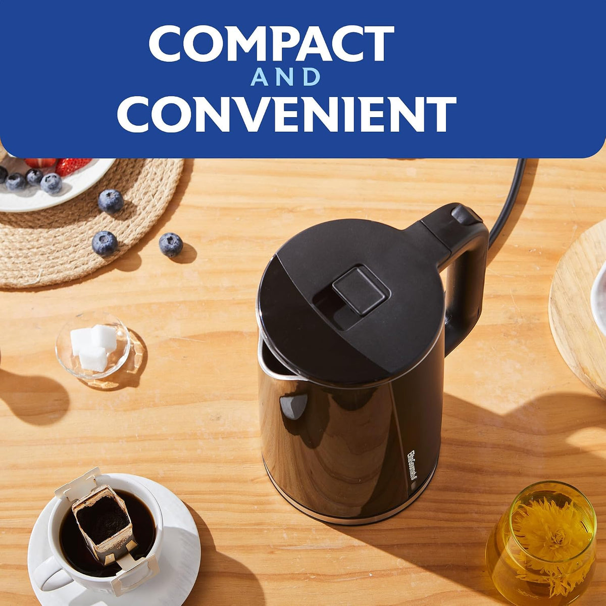 Elite Gourmet 1L Glass Electric Water Kettle, BPA-Free Fast Boil, Mint