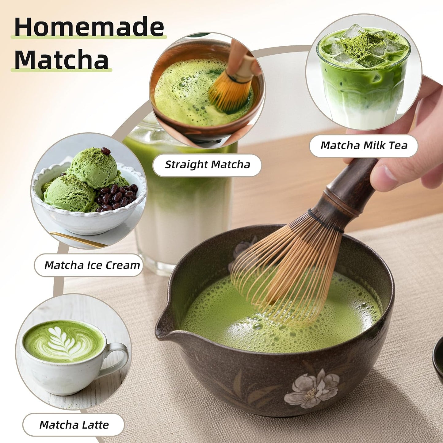 Handcrafted Kurotake Shin Chasen Matcha Whisk (1-Piece), Matcha Wisk for Ceremonial Grade Matcha Powder, Dark Bamboo Whisk, Artisan Made Ceremonial-Grade Macha Whisks