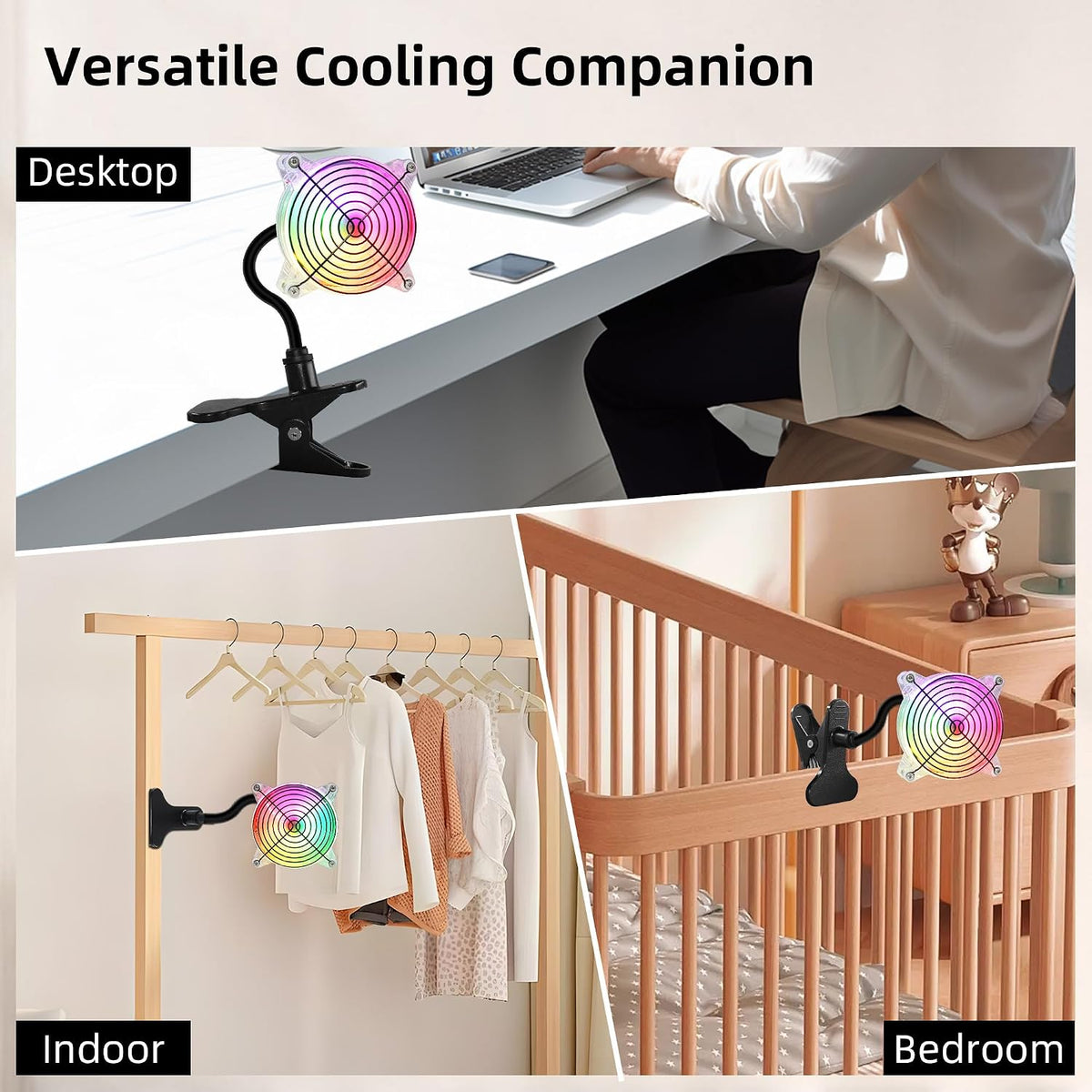 4.72" Small 120mm Clip on Fan with Strong Clamp and On/Off Switch