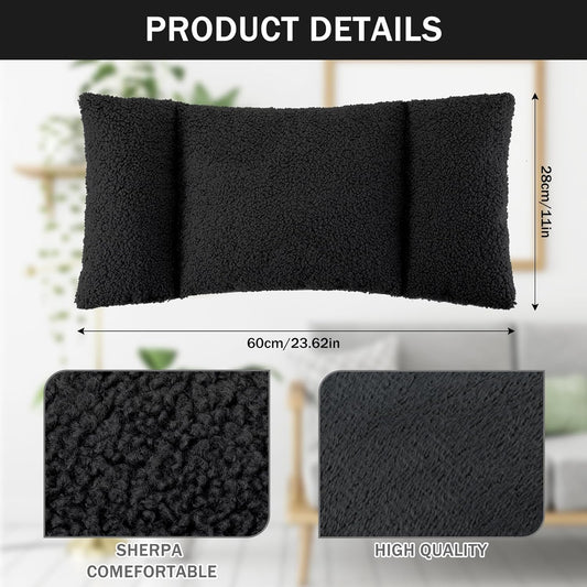 Queekay Fleece Lumbar Support Pillow 3 Section Back Pillow Office Chair for Back Support Comfortable Lumbar Cushion for Car Seat Pain Relief Sofa Rest(Gray)