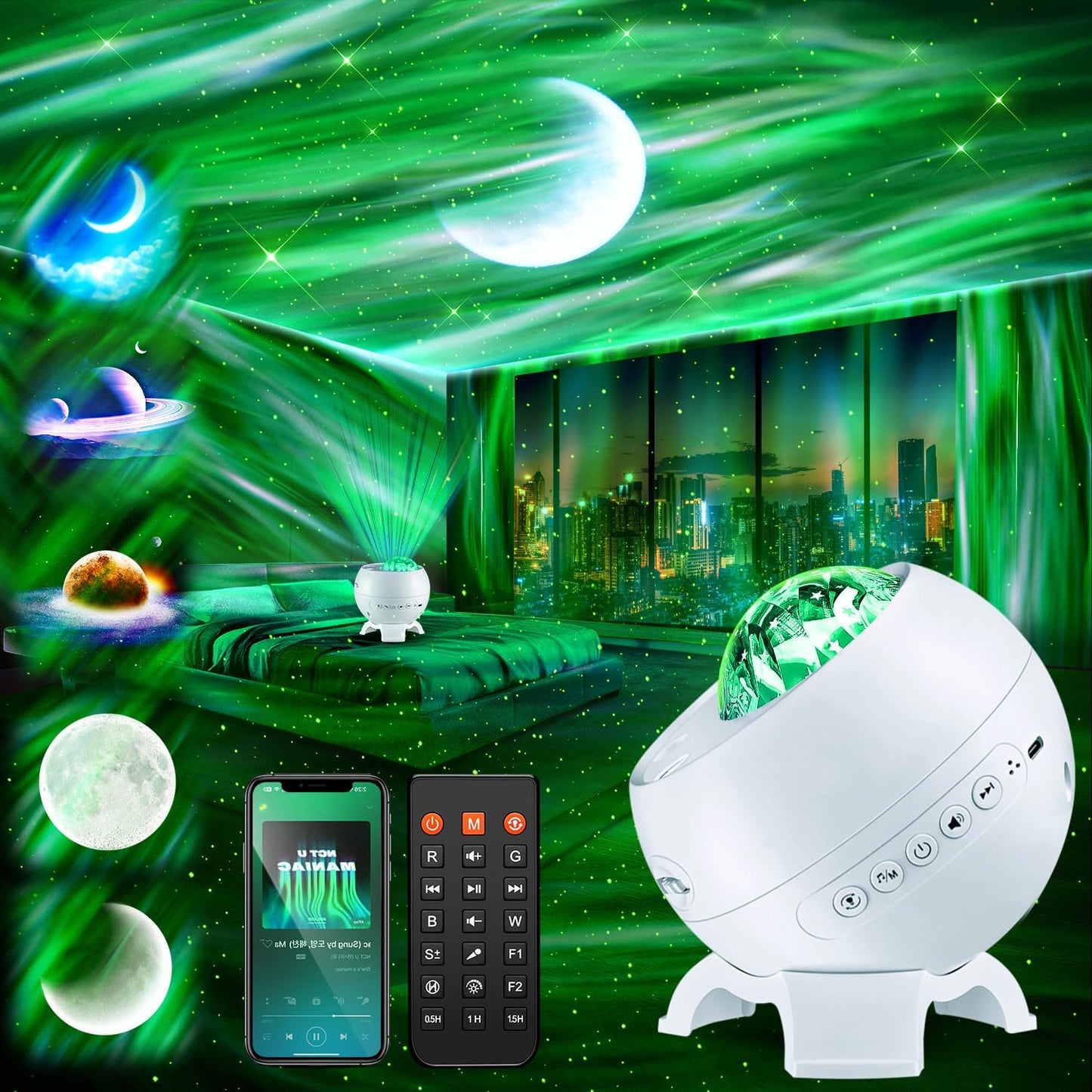Staryou Birthday Gifts Galaxy Projector for Teen Girls & Boys, 375 Lights Aurora Light Projector with 15 White Noise, Bluetooth Speaker, Trendy Stuff Night Light Bedroom Decor, Led Lights for Bedroom