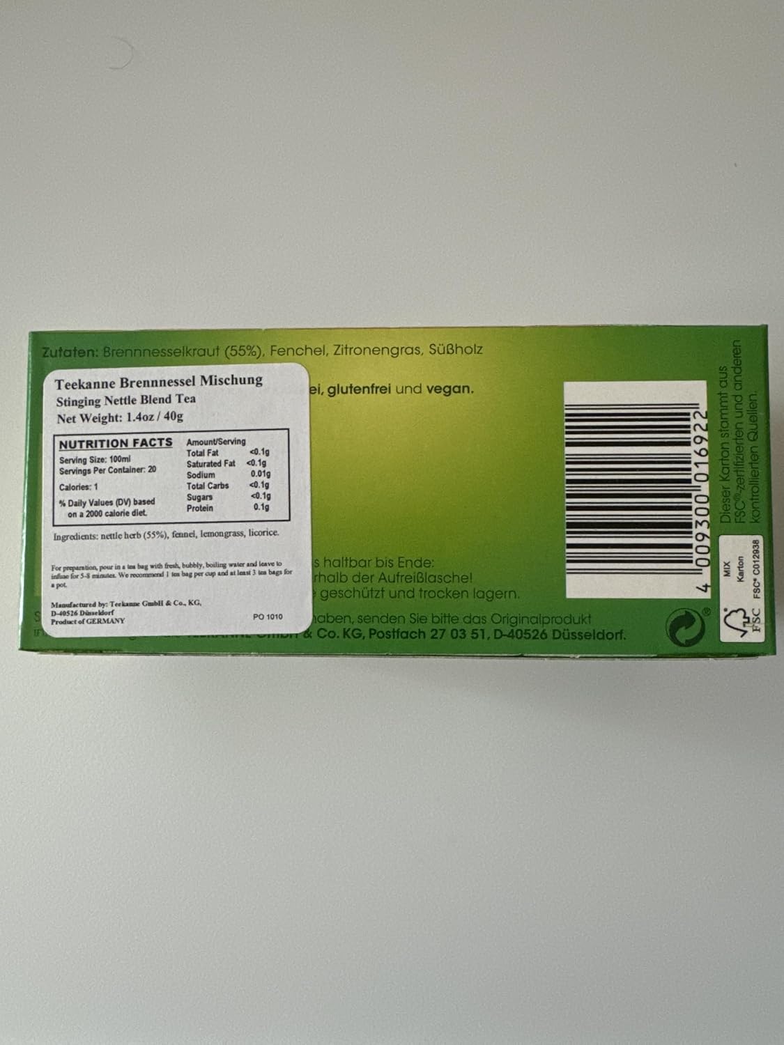TEEKANNE Brennessel (stinging nettle) 2x 20 tea bags / fresh + direct german-import