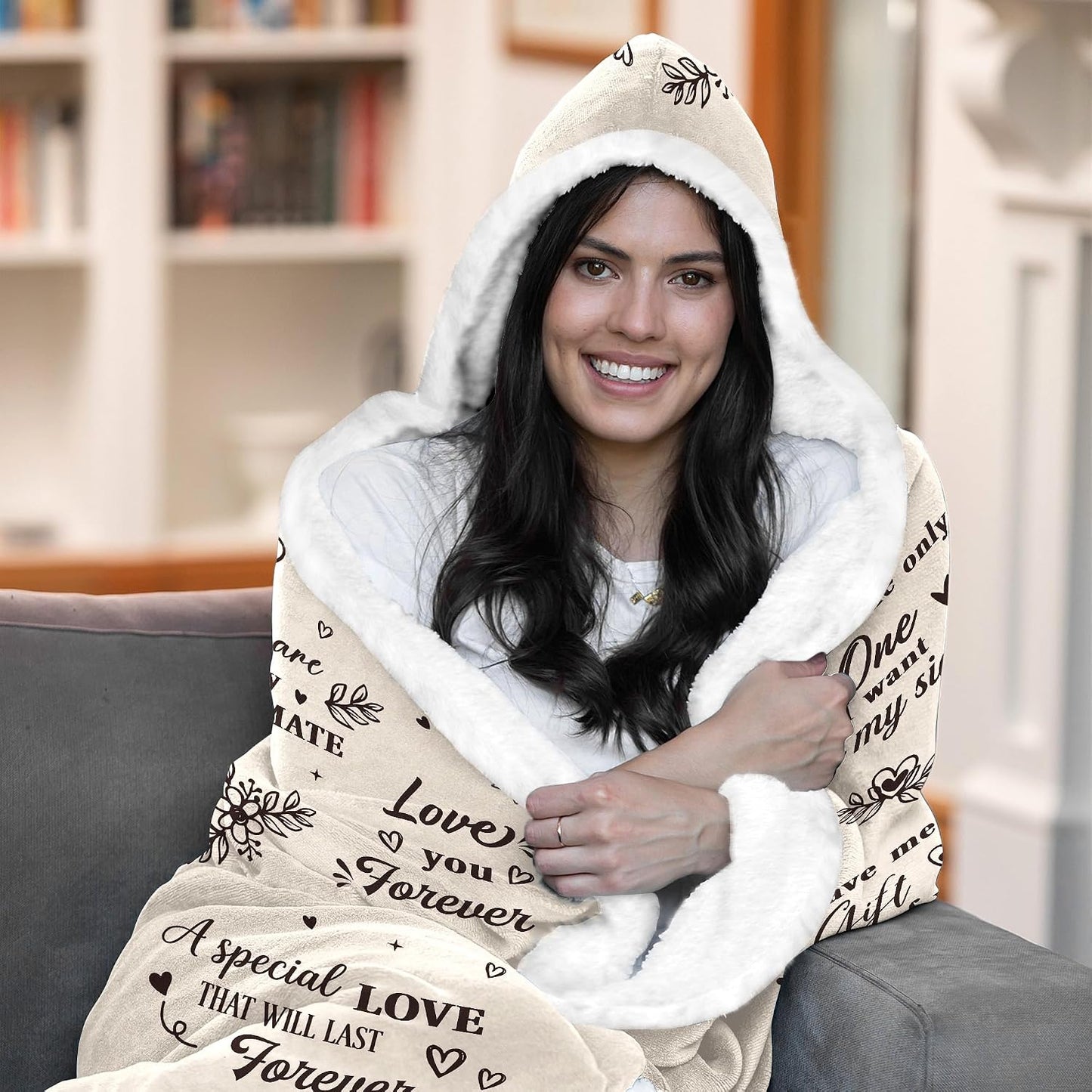 Vprintes Happy Anniversary Wearable Blanket - Gifts for Wife Her on Anniversary