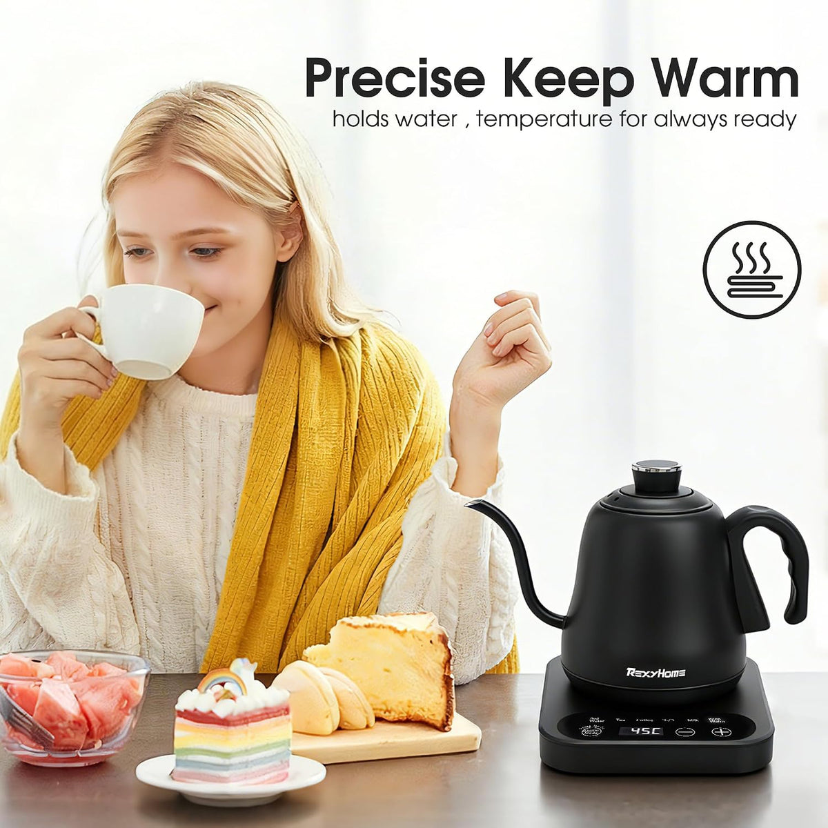 Gooseneck Electric Kettle Temperature Control: 316L Stainless Steel Inner