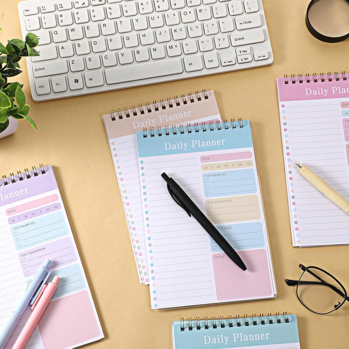 20 Pack To Do List Notepad, Daily To Do List Notebook, 5" x 8" 30 Sheets Spiral Paper Planner Notebook, A5 Undated Daily Planner Notepad with Checklist for Office Planning, Schedules