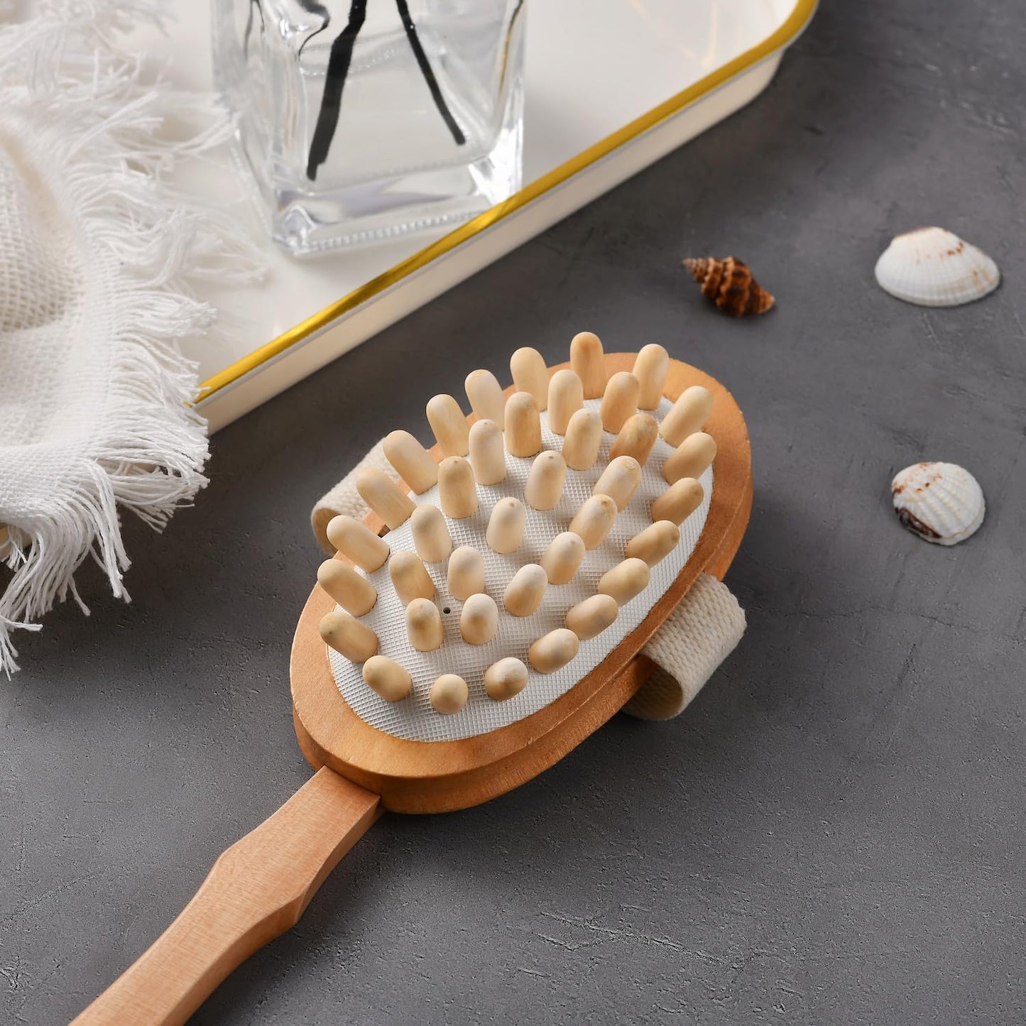 Dry Brushing Body Brush Set, Lymphatic Drainage, Natural Bristles