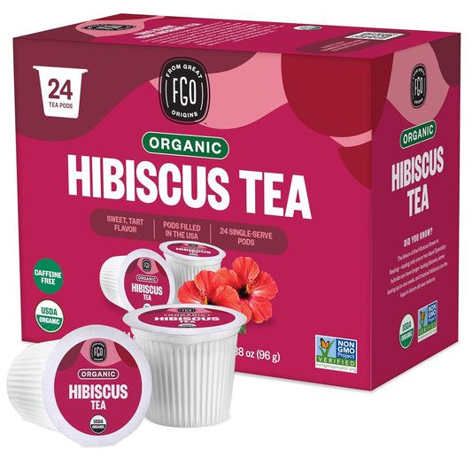 Organic Turmeric Ginger Tea K-Cup Pods, 24 Pods by FGO - Compatible with Keurig - Naturally Caffeine-Free Herbal Tea, Premium Green Tea is USDA Organic, Non-GMO, & Recyclable