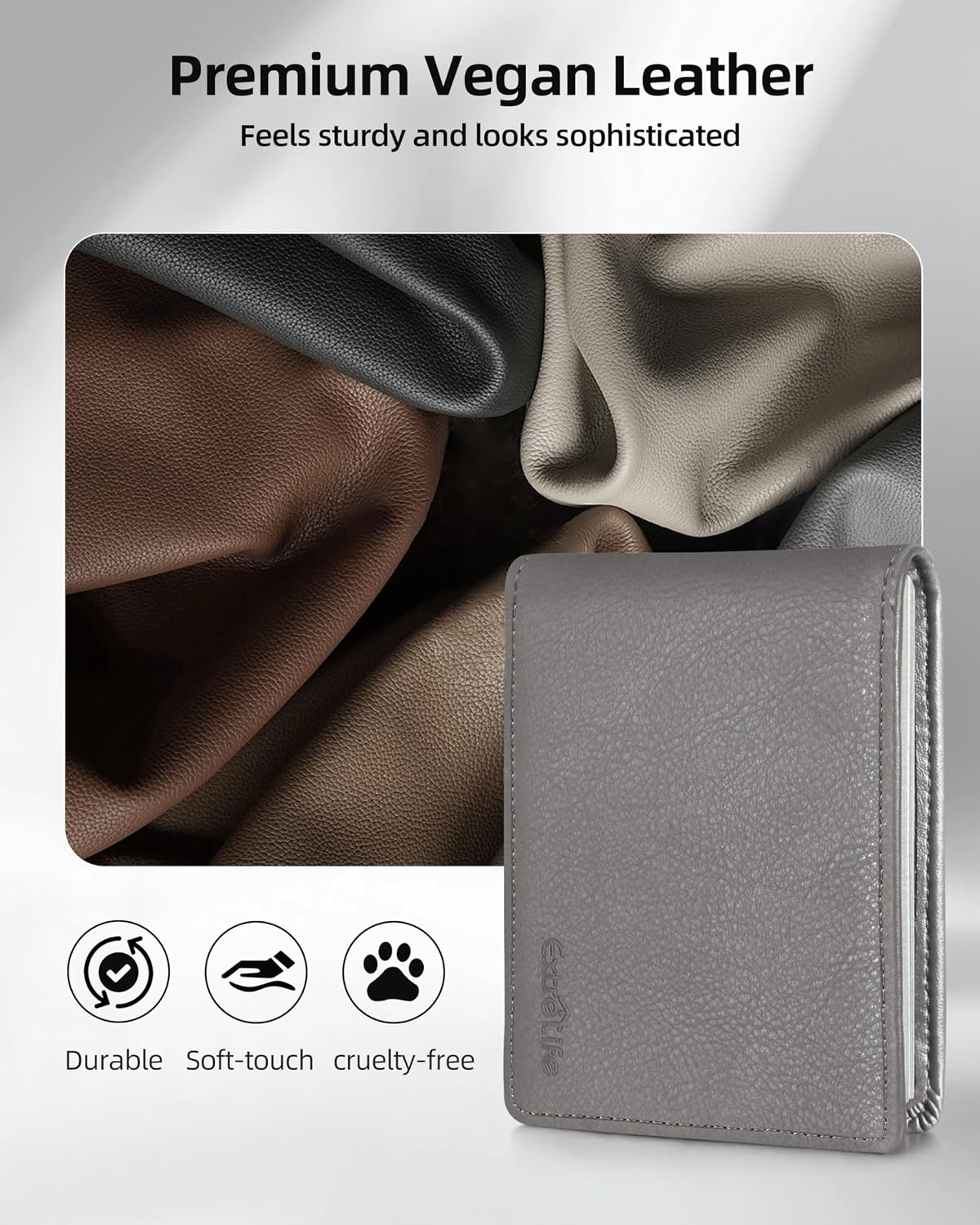 Wallet for Men, Built-in Bluetooth Tracker with Apple Find My (iOS Only), RFID Blocking Bifold Mens Air Tag Wallet with GPS Tracker, Rechargeable Wallets Finder, Gift for Him, Carbon Black