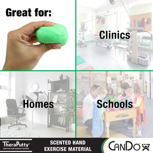 CanDo TheraPutty Scented Hand Exercise Putty For Rehabilitation, Exercises, Hand Therapy, Occupational Therapy, Banana Yellow X-Soft 2oz